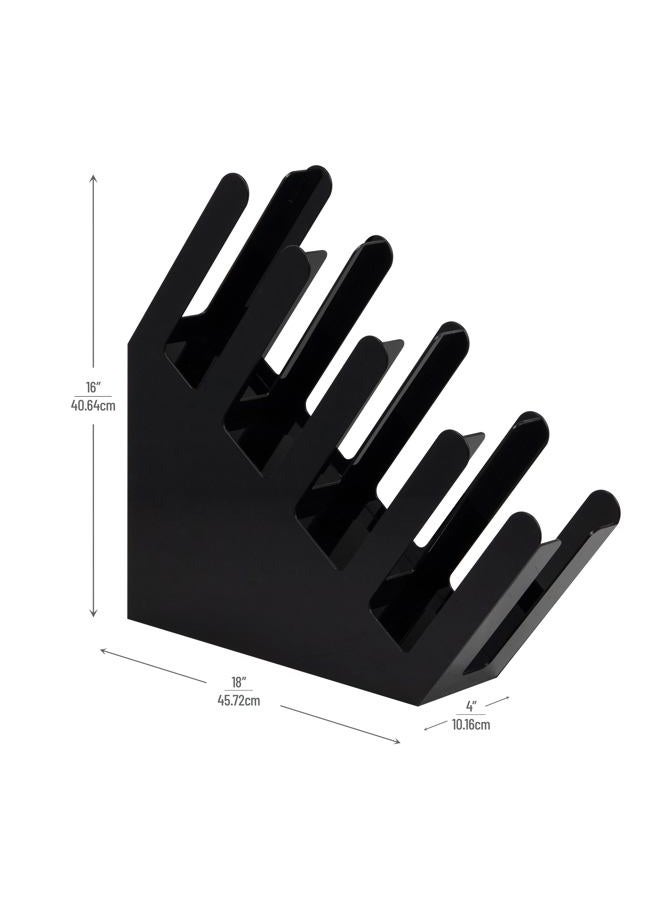 Mind Reader Fancy Cup And Lid Holder, 4 Compartment, Black Acrylic - Image 3